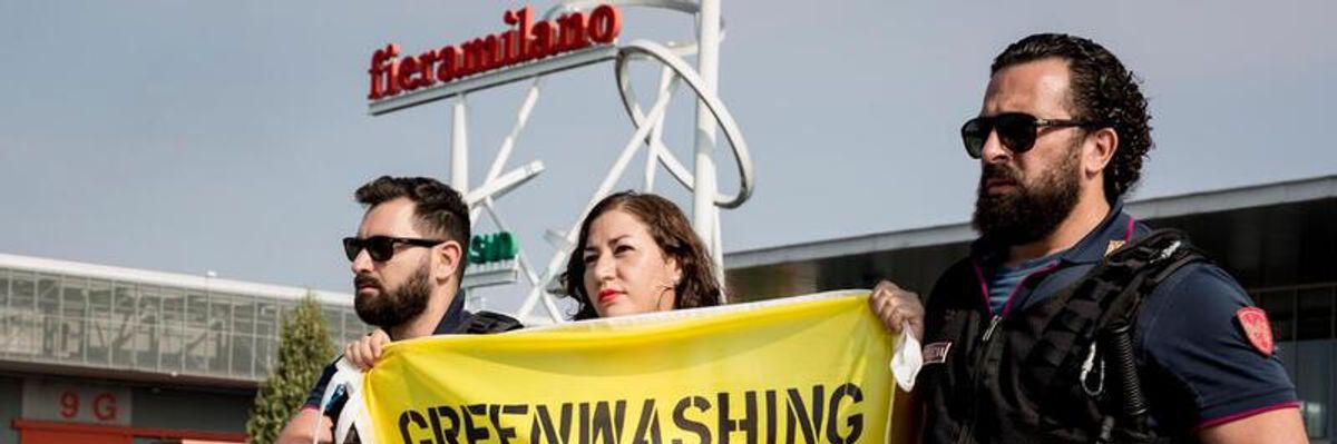 Greenpeace protest in Milan