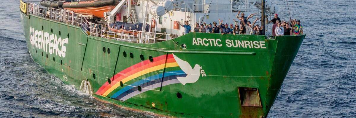 Greenpeace's Arctic Sunrise is seen at sea