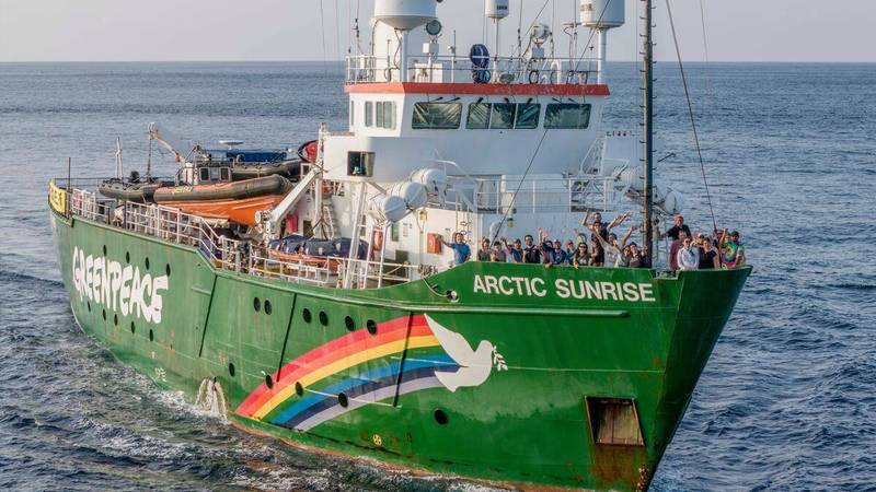 Greenpeace's Arctic Sunrise is seen at sea