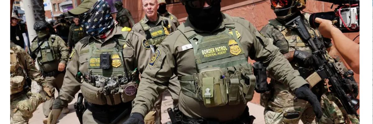 Greg Bovino and ICE thugs "In Your Face" outside Newsom presser