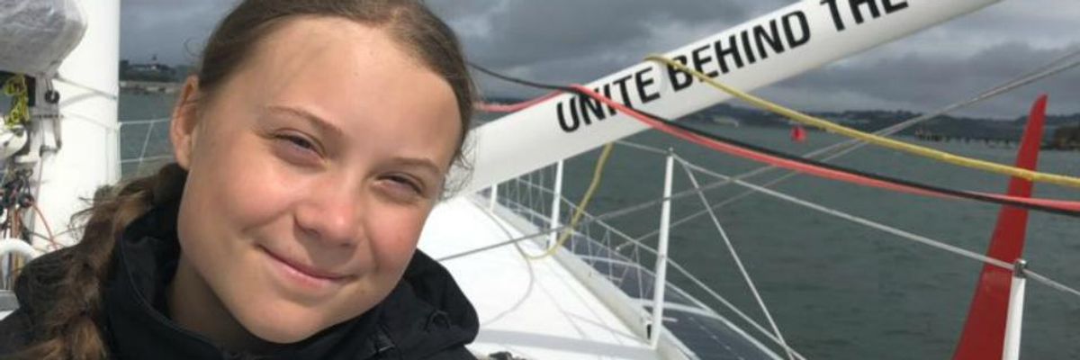 Well Wishes for Greta Thunberg as Teen Leader Sets Sail for US to Combat 'Climate and Ecological Crisis'