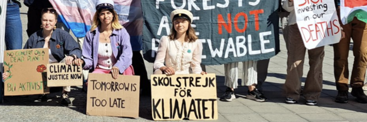 Greta Thunberg and climate activists.
