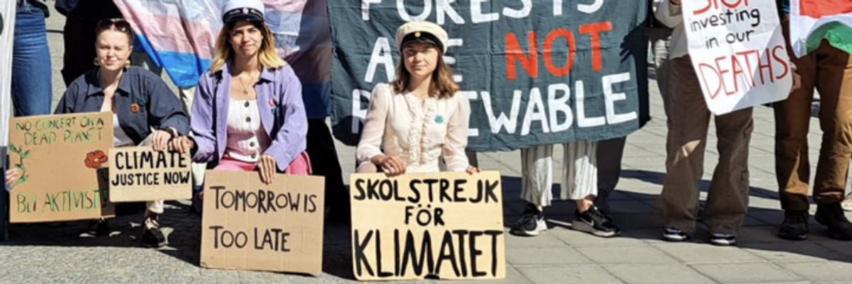 Greta Thunberg and climate activists. 