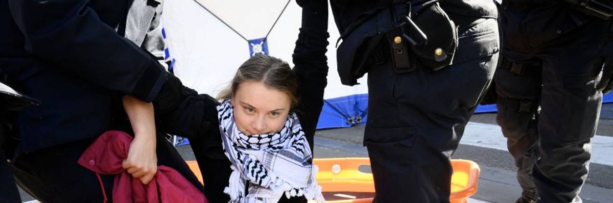 Greta Thunberg getting arrested