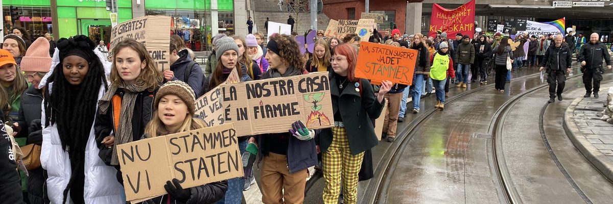 Greta Thunberg joins climate action campaigners for a march through Stockholm, Sweden on November 25, 2022.
