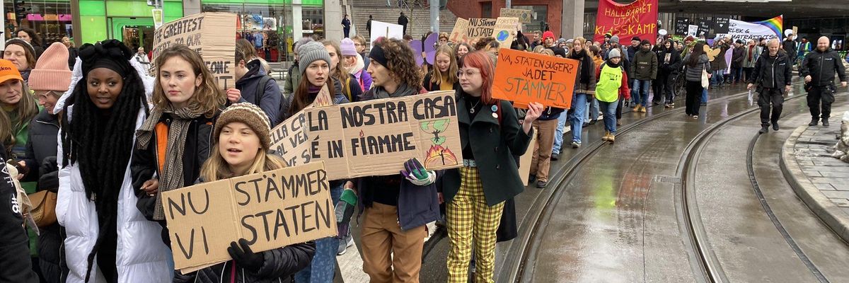 Greta Thunberg leads climate march