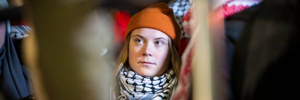 Greta Thunberg Speaks At Pro-Palestine Event
