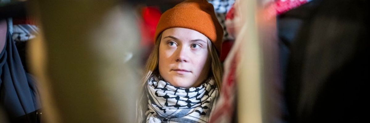 Greta Thunberg Speaks At Pro-Palestine Event
