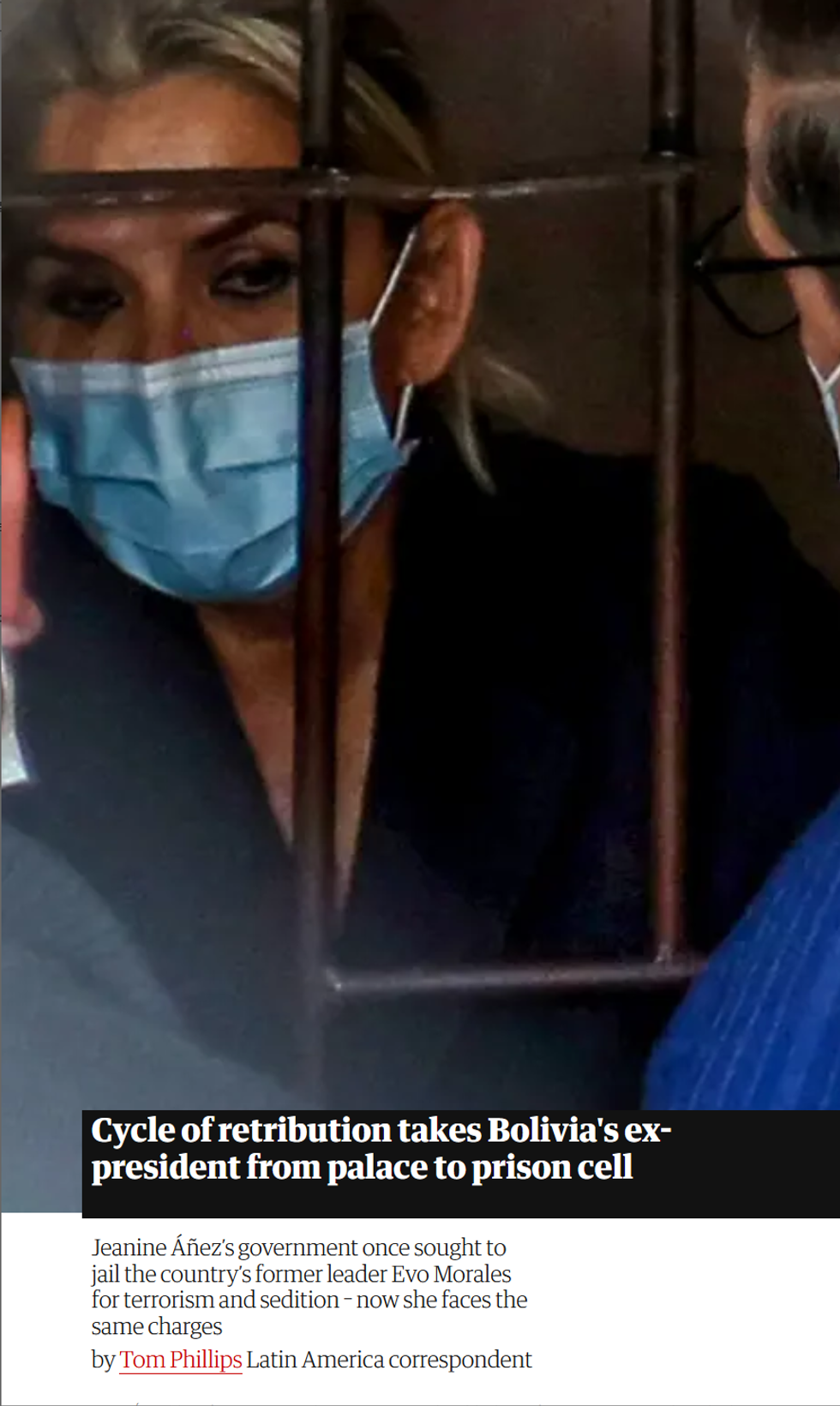 Guardian: Cycle of retribution takes Bolivia's ex-president from palace to prison cell