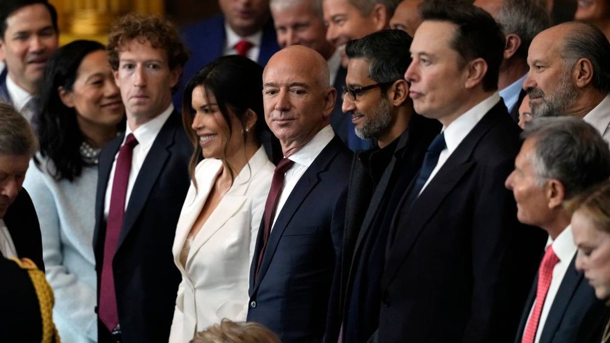 Guests including Mark Zuckerberg, Lauren Sanchez, Jeff Bezos, Sundar Pichai, and Elon Musk attend the Inauguration of Donald J. Trump