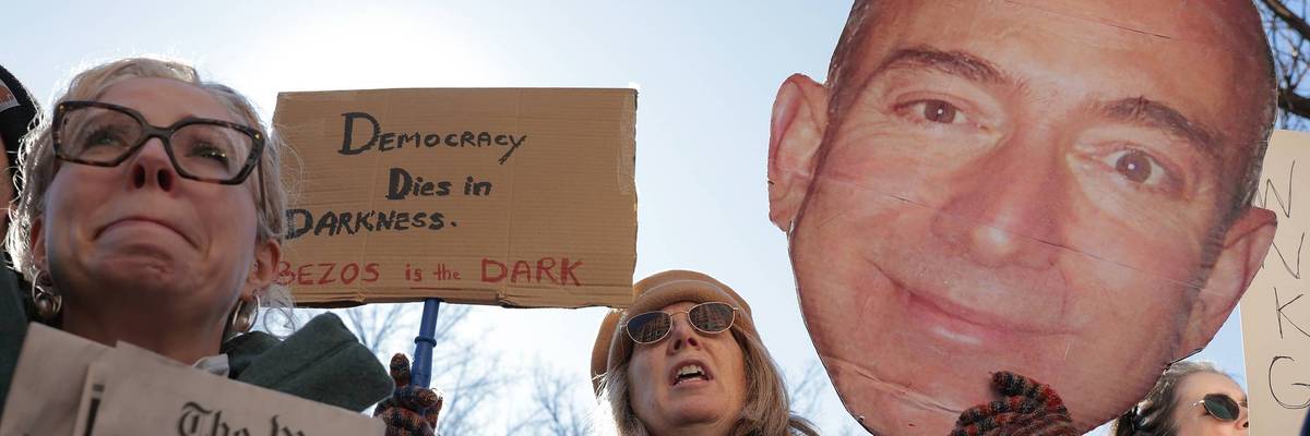 Guild Members Rally Outside The Washington Post After Layoffs