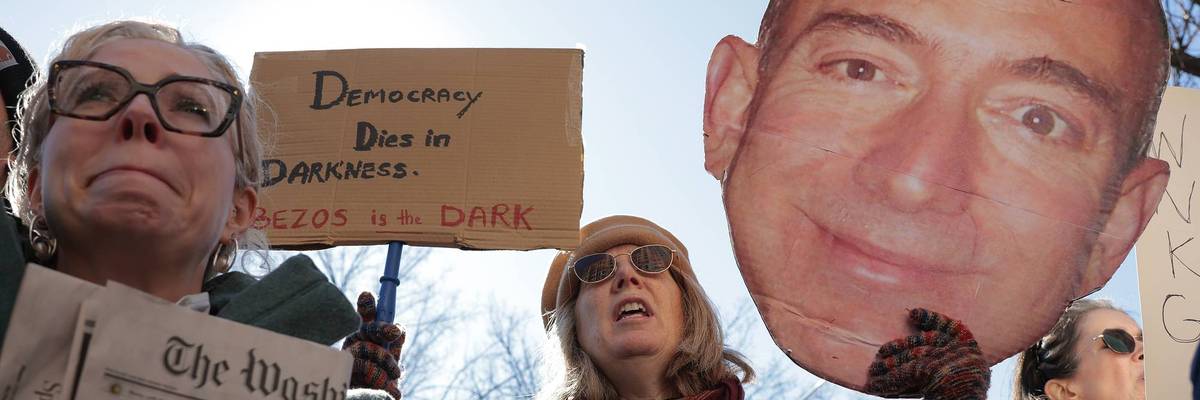 Guild Members Rally Outside The Washington Post After Layoffs