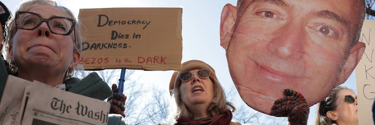 Guild Members Rally Outside The Washington Post After Layoffs