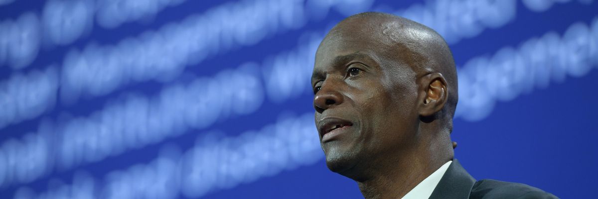 Haitian president speaks at an event