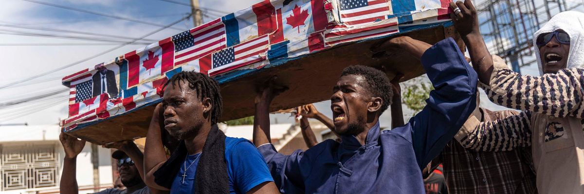 Haitians protest foreign intervention