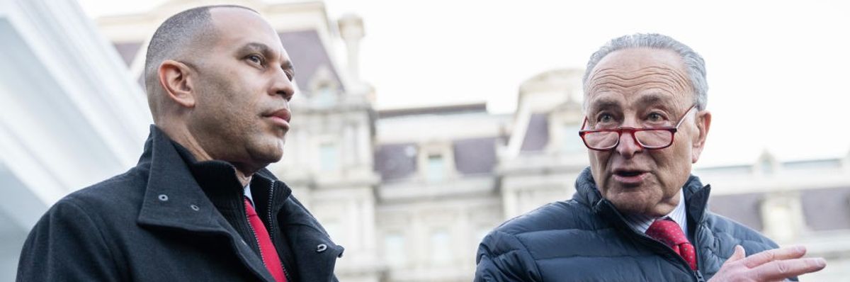 Hakeem Jeffries and Charles Schumer,