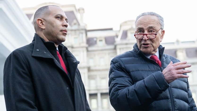 Hakeem Jeffries and Charles Schumer,