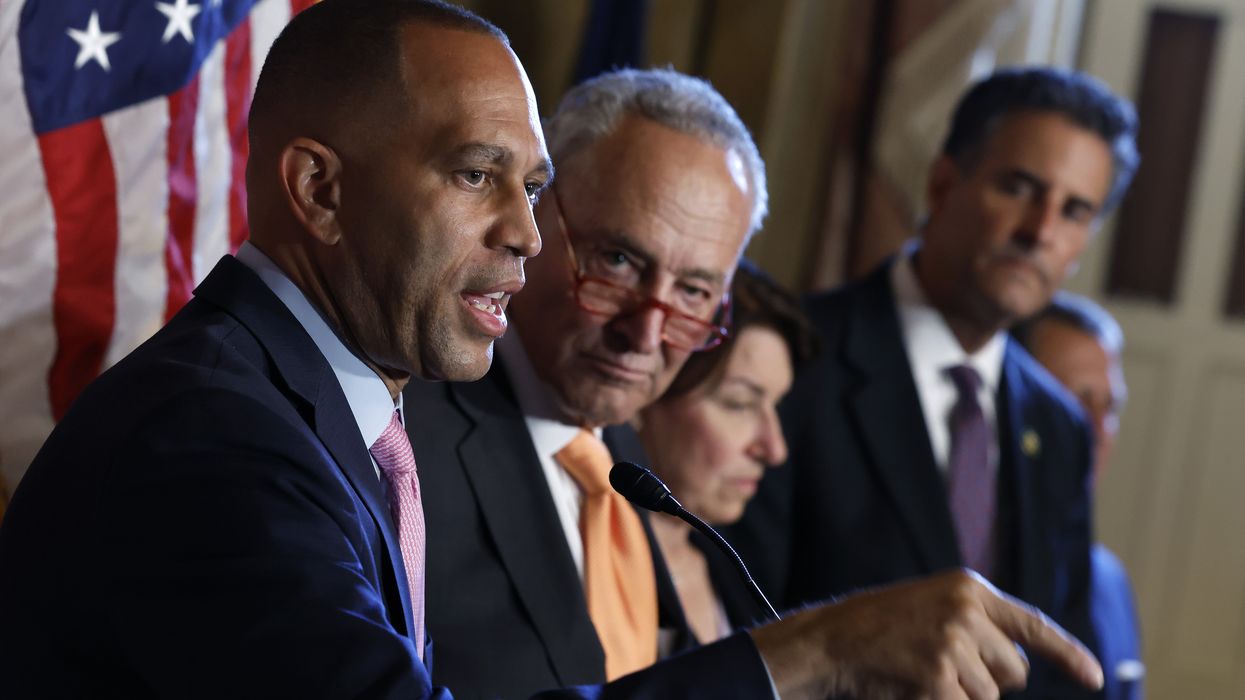 Hakeem Jeffries, Chuck Schumer, Amy Klobuchar, and John Sarbanes