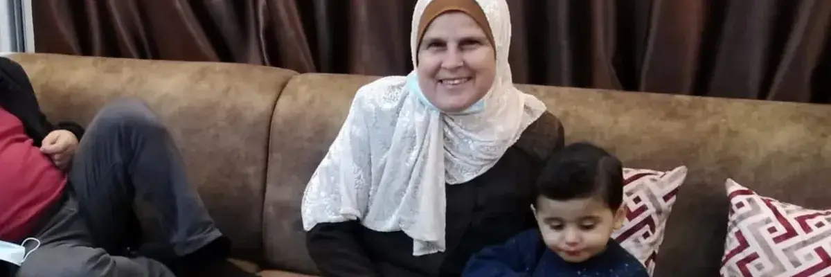 Hala Khreis and her 5-year-old grandson Taim Abdel