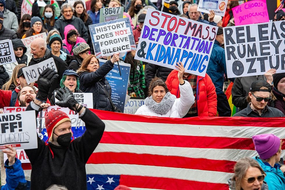 'Hands Off' protest on April 5