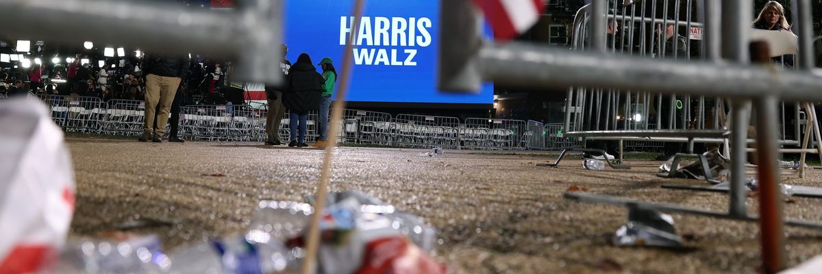 Harris supporters leave election watch party.