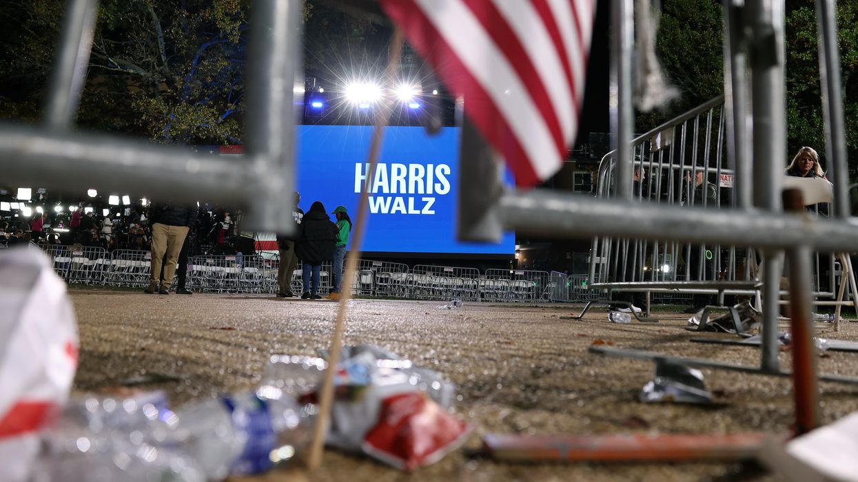 Harris supporters leave election watch party.