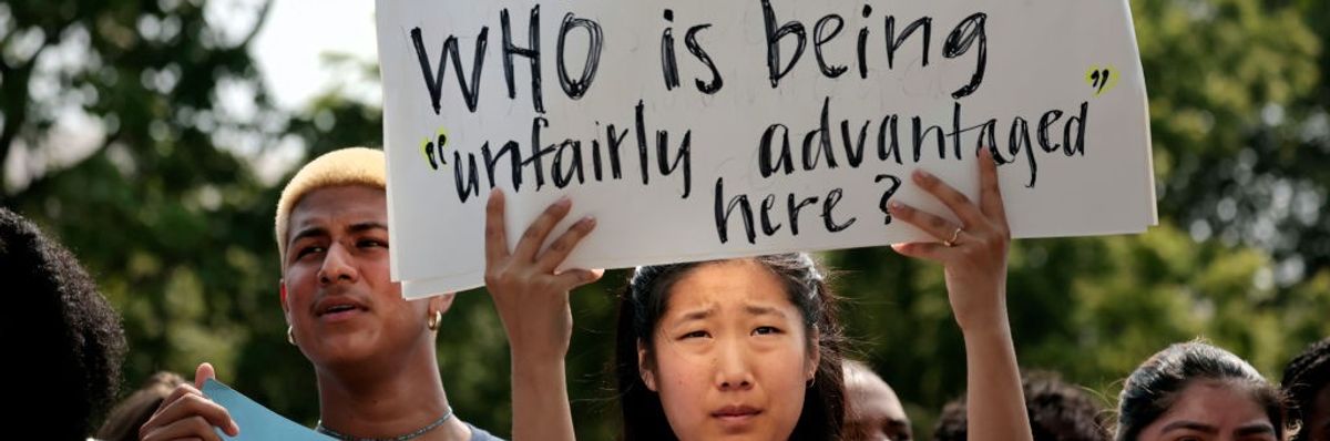 Harvard affirmative action protest.