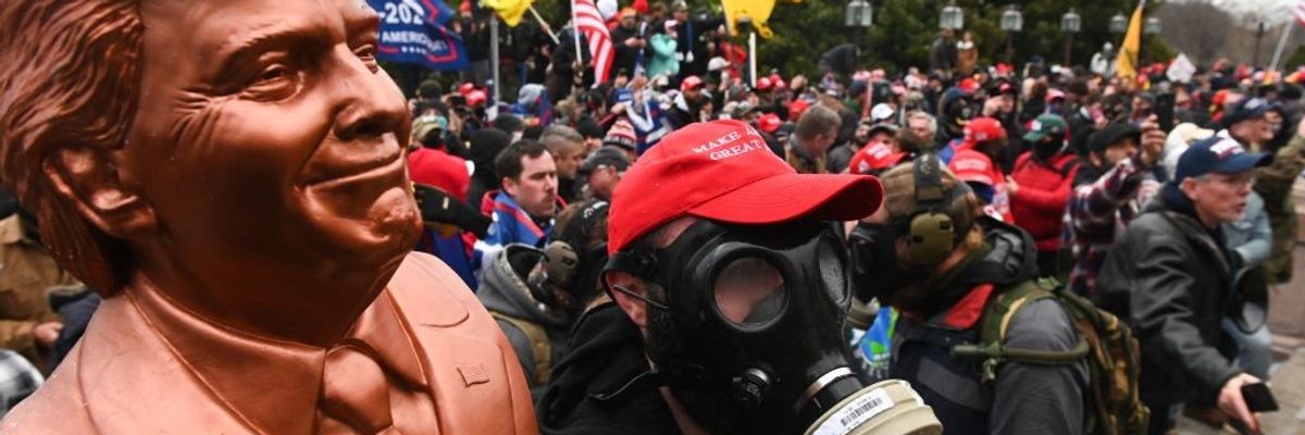 Head of Trump and supporters