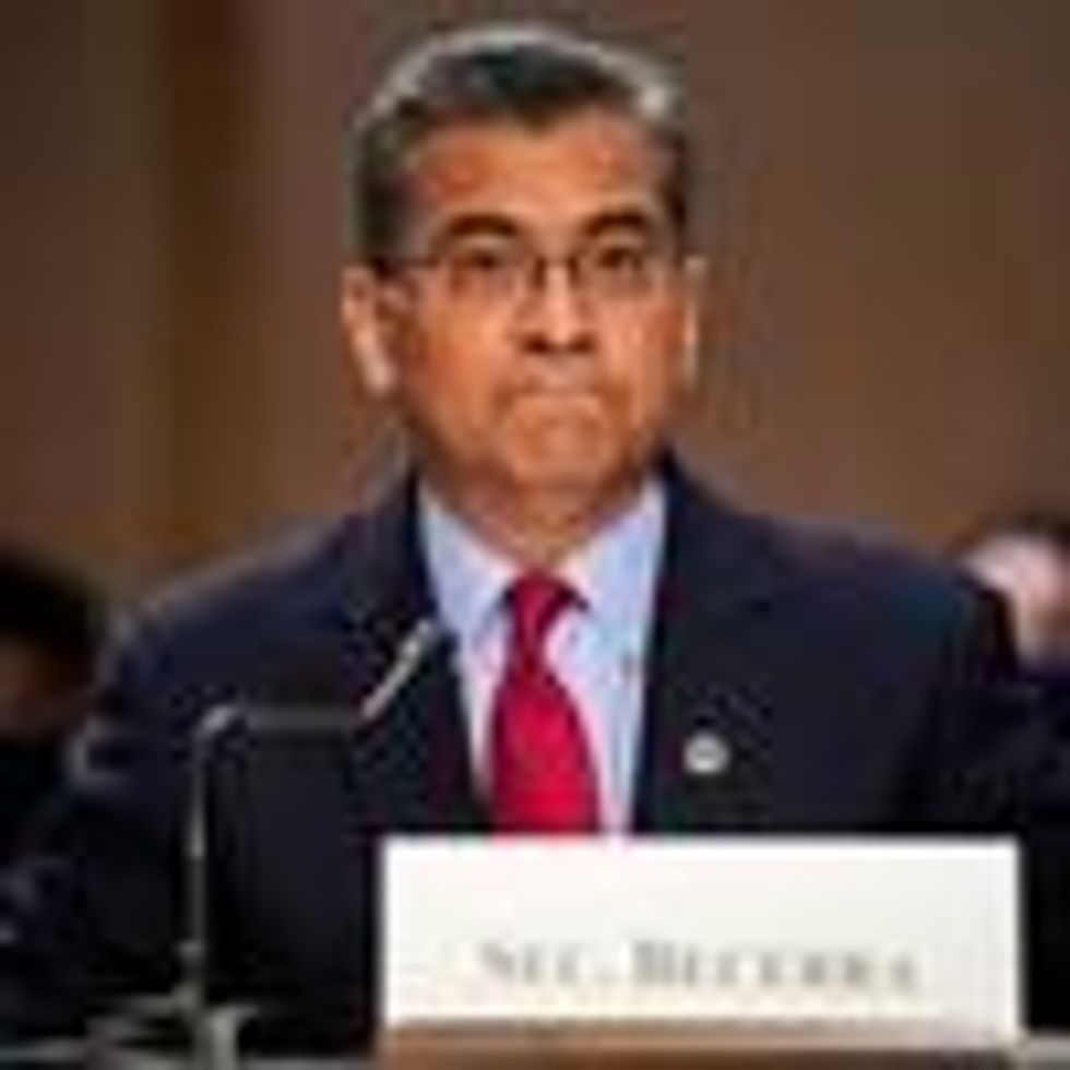 Health and Human Services Secretary Xavier Becerra speaks at a hearing