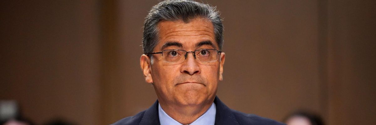 Health and Human Services Secretary Xavier Becerra speaks at a hearing