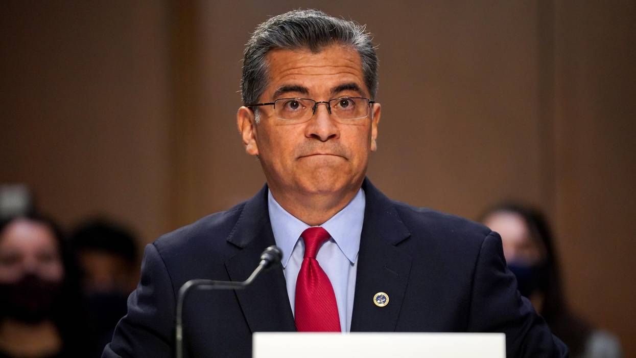 Health and Human Services Secretary Xavier Becerra speaks at a hearing