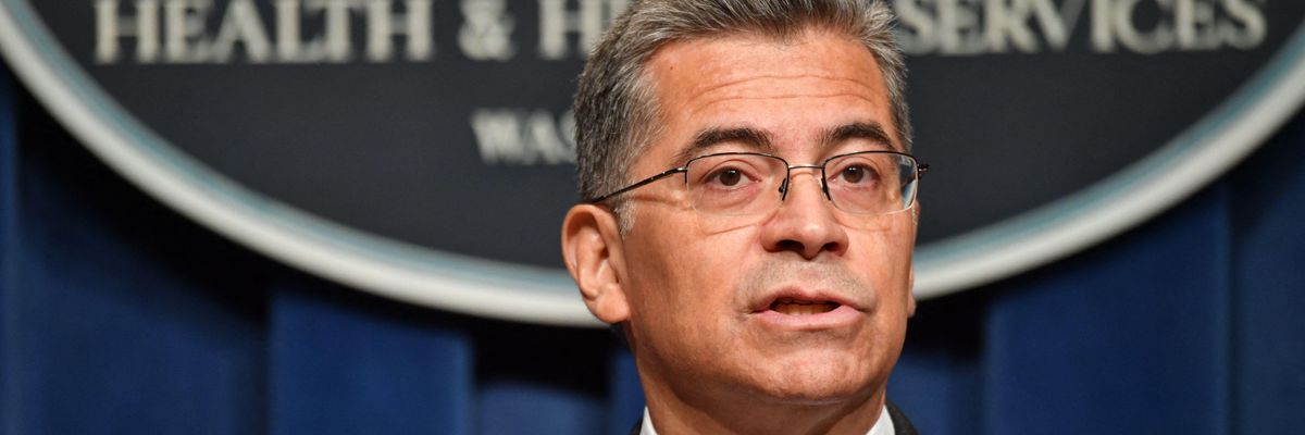 Health and Human Services Secretary Xavier Becerra speaks during a press conference in Washington, D.C. on June 28, 2022.