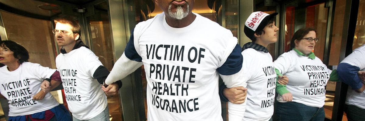 Health Care Activists Conduct Sit In At An Aetna Insurance Office