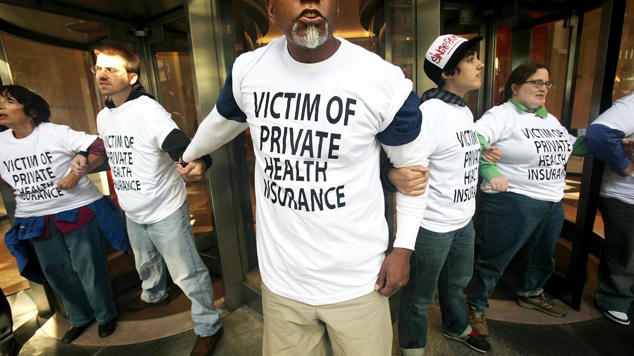 Health Care Activists Conduct Sit In At An Aetna Insurance Office