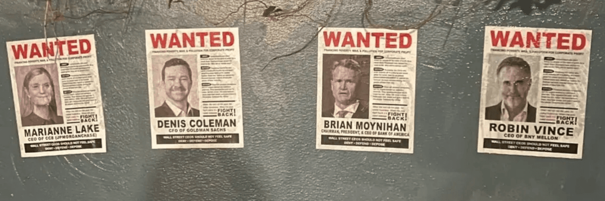 Health Insurance CEO "Wanted" posters in New York City
