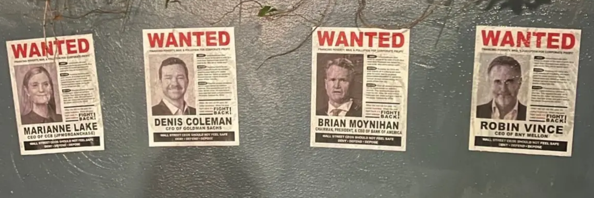 Health Insurance CEO "Wanted" posters in New York City