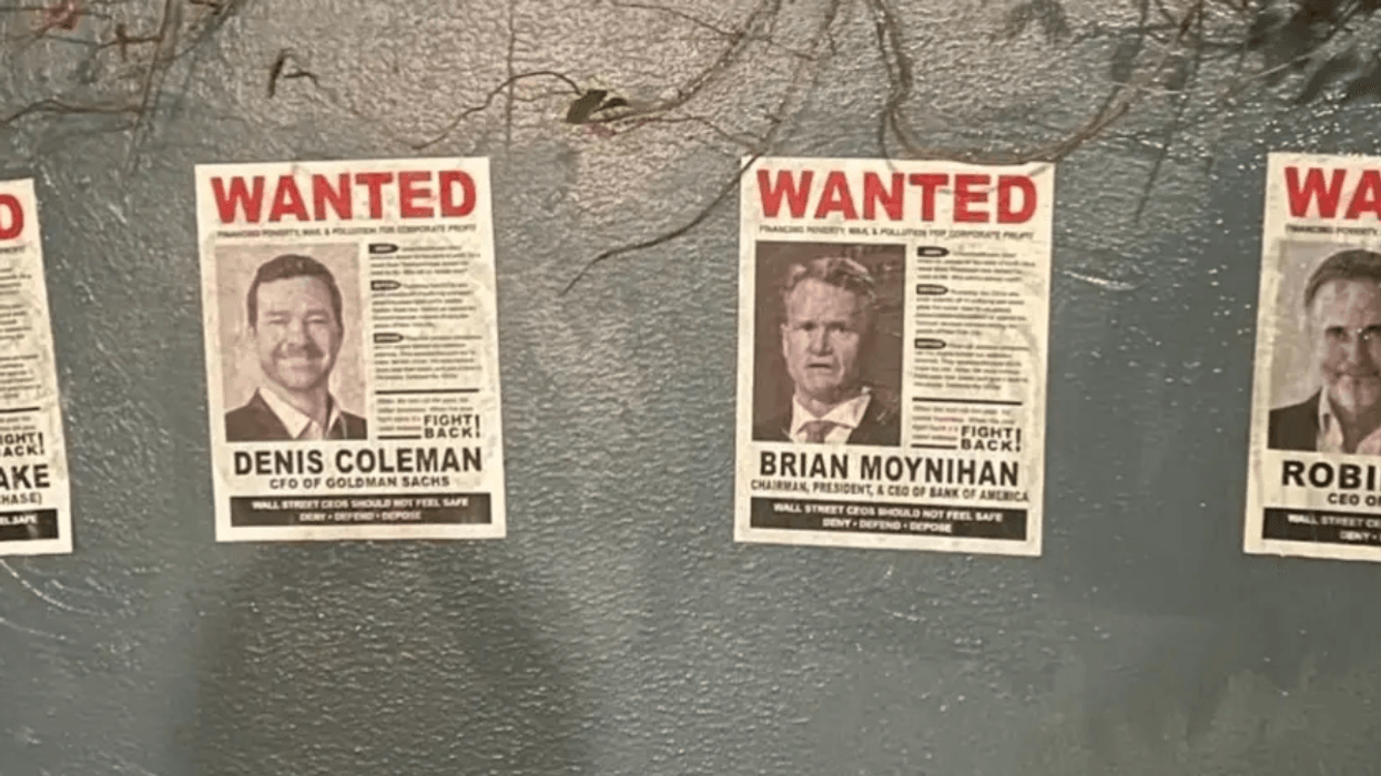 Health Insurance CEO "Wanted" posters in New York City