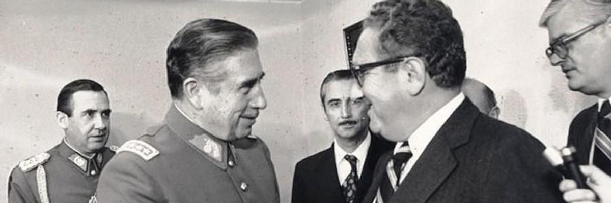 Henry Kissinger meets with General Augusto Pinochet in 1976