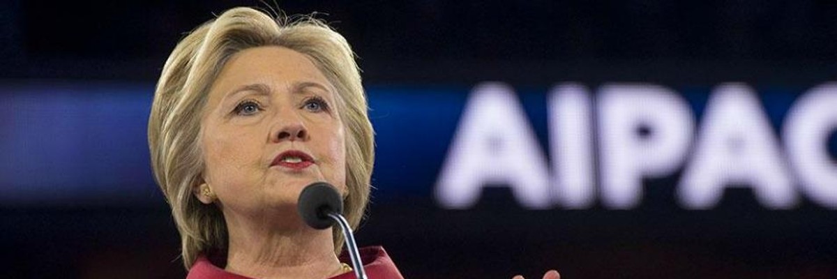 Critics Aghast at 'Disgusting Speech' Clinton Just Gave to AIPAC
