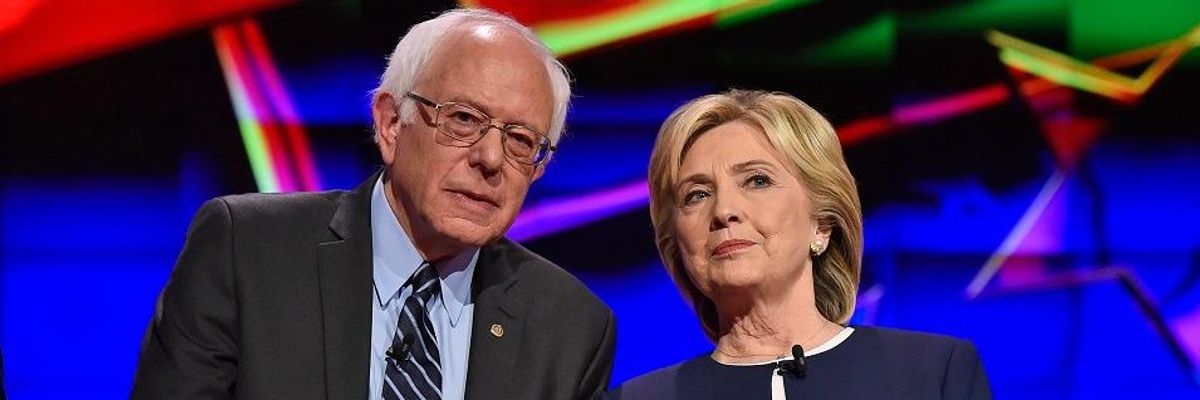 In Debate, Hillary and Bernie Define Two Poles
