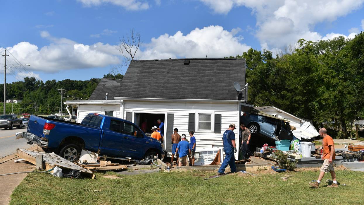 Home damaged by flash floods in Tennessee
