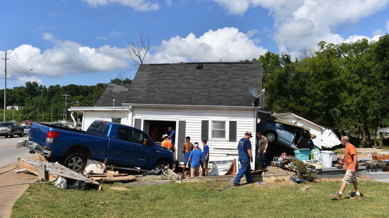 Home damaged by flash floods in Tennessee