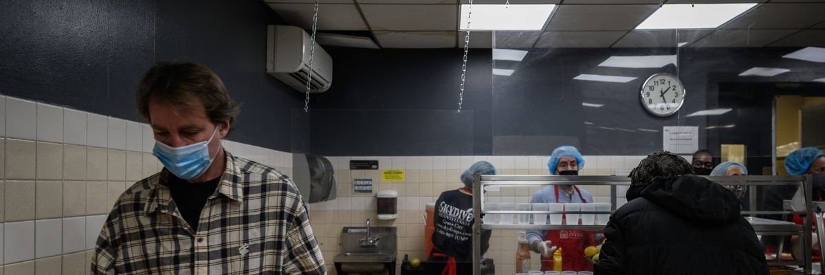 Homeless receive lunch