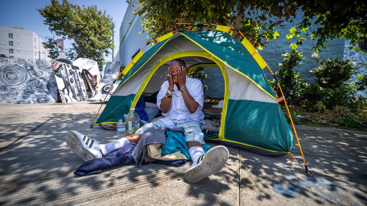Homeless woman in Skid Row