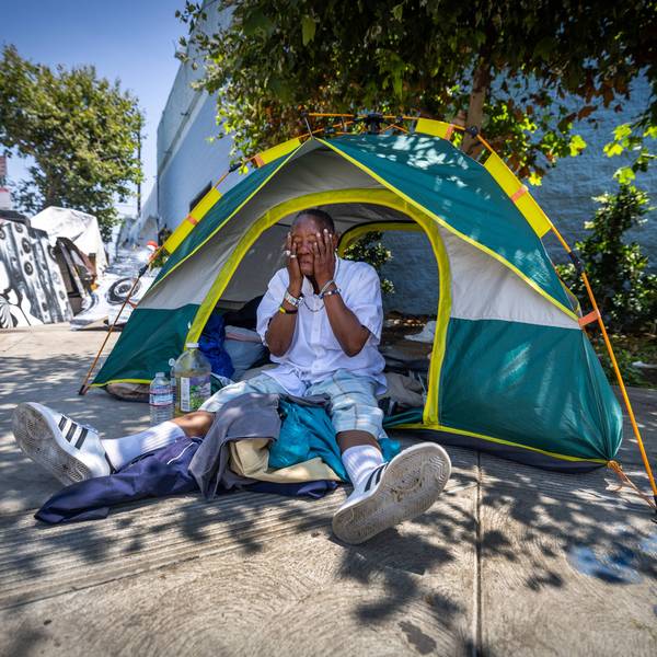 Homeless woman in Skid Row
