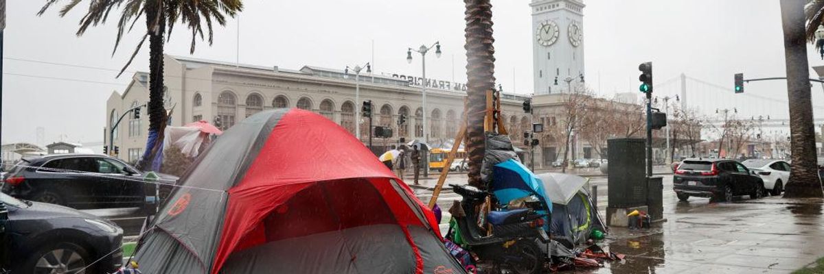 Homelessness in San Francisco during winter