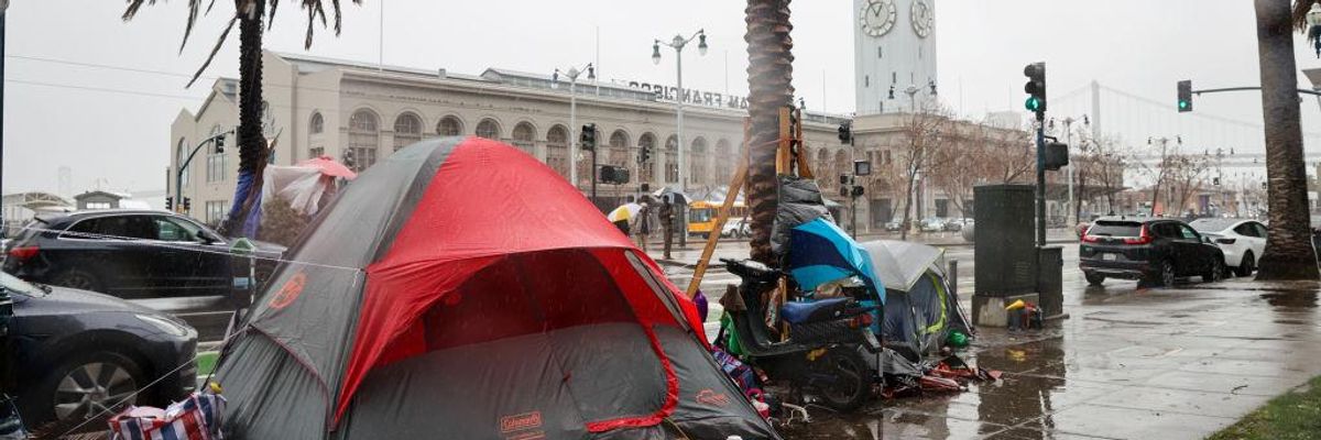 Homelessness in San Francisco during winter