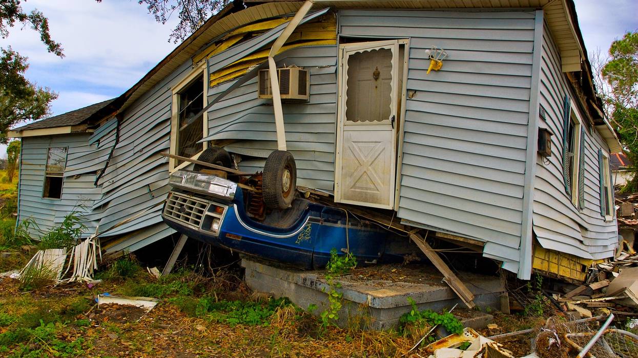 House damaged by Hurricane Katrina