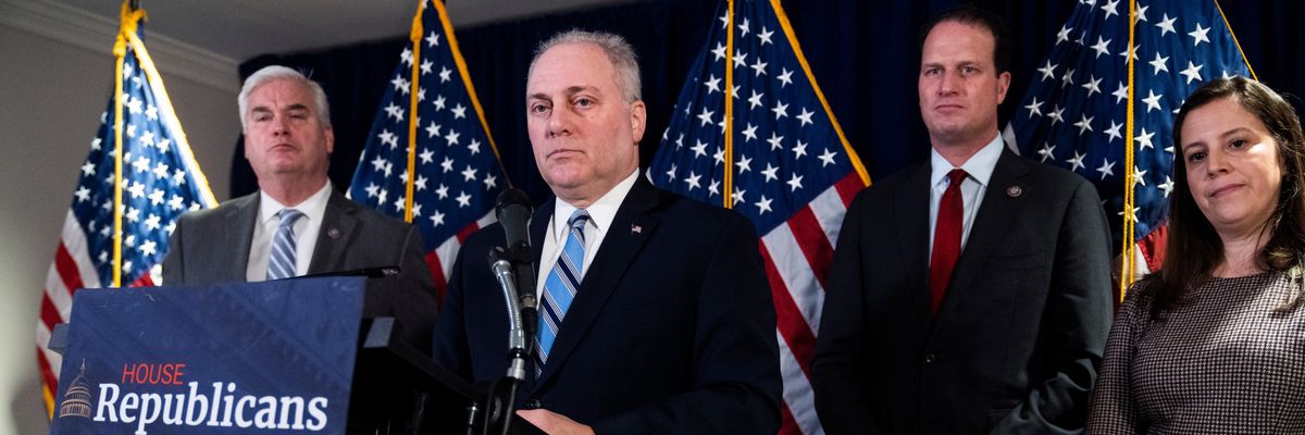 House Majority Leader Steve Scalise conducts a news conference