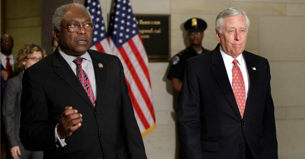House Majority Whip James Clyburn and House Majority Leader Steny Hoyer on Capitol Hill. (Photo: Yuri Gripas/Reuters)